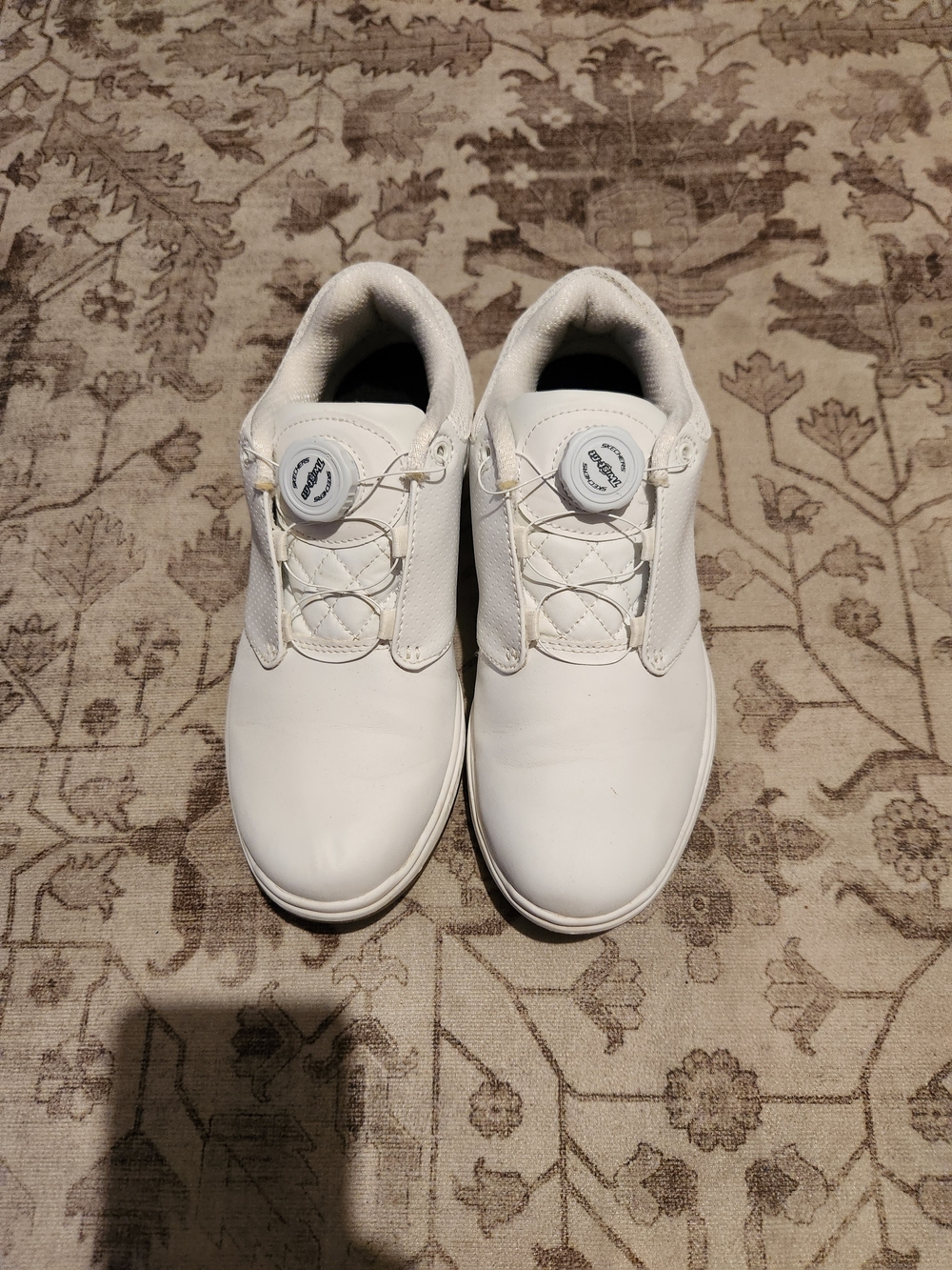 Skechers Women’s White Lace-Free Sneakers with Dial Closure